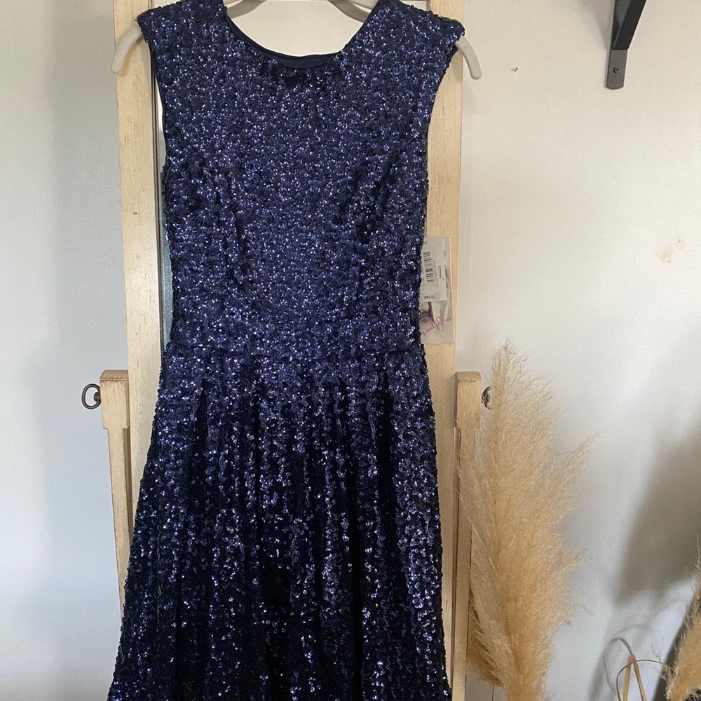 Navy Cocktail length semi formal dress ***NWT***